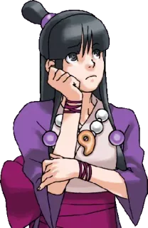 🤔 Maya Fey Ace Attorney アニメ, 霊媒, ゲーム telegram sticker