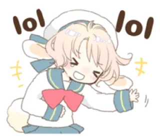 🌬 lol lol lol, anime, lindo, conejo, risa, marinero whatsapp sticker