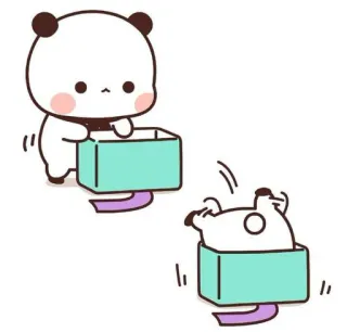 🎁 Panda, Boîte, Mignon, Animal, Dessin animé telegram sticker