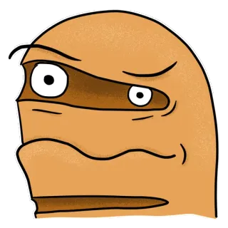 😐 Cartoon, Gezicht, Uitdrukking, Geërgerd, Grummig telegram sticker