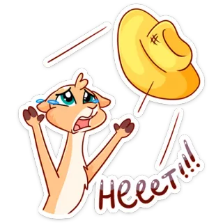 🌪 Нееет!!! suricate, desenho animado, chorando, angústia, chapéu, animação, animal telegram sticker