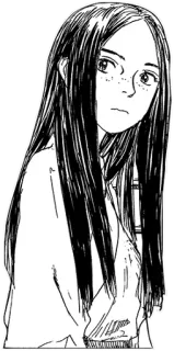 🙎 женщина, девушка, манга, эскиз, рисунок, аниме telegram sticker