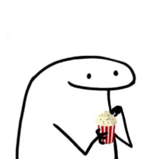 😋 orang lidi, popcorn, kartun, sederhana, putih telegram sticker