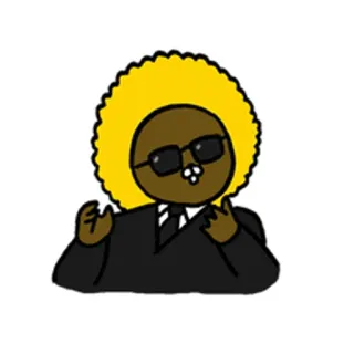 😜 Мультфильм, Персонаж, Очки, Костюм, Афро telegram sticker