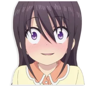 😨 anime, dibujos animados, chica, sonriendo, linda telegram sticker