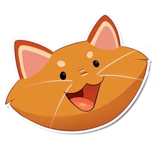 😃 gato, animal, naranja, dibujo animado, pegatina, mascota, lindo, feliz telegram sticker