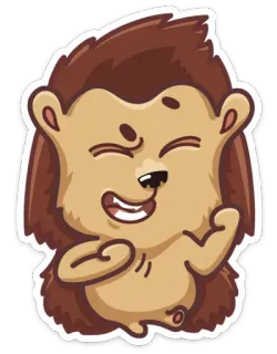 💪 animal, hedgehog, cartoon, cute, smiling, happy telegram sticker