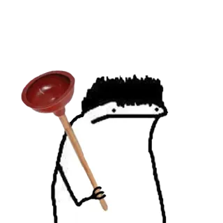 🪠 florkofcows, flork, desatascador, dibujo animado, meme, gracioso whatsapp sticker