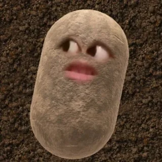 🥔 kartoffel, lustig, meme, augen, mund whatsapp sticker