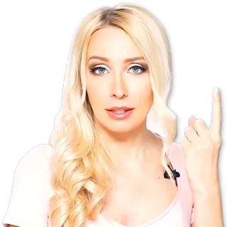 👆 женщина, блондинка, палец, портрет, человек whatsapp sticker