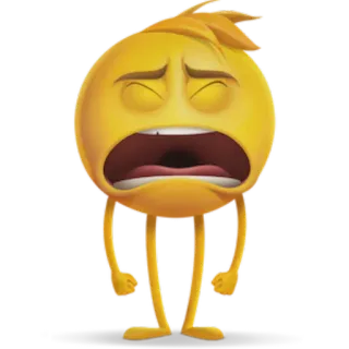 😩 Эмодзи, Желтый, Обеспокоенный, Грустный, Мультфильм telegram sticker