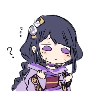 😣 Raiden Shogun Genshin Impact Anime, Mädchen, Süß, Sticker, Raiden Shogun, Genshin Impact telegram sticker