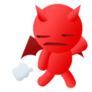 😒 악마, 악령, 만화, 괴물, 화난, 빨간색, 가운데 손가락 telegram sticker