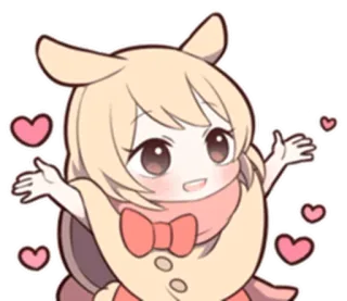 😍 Anime, Kawaii, Carino, Cuore, Cartone animato telegram sticker