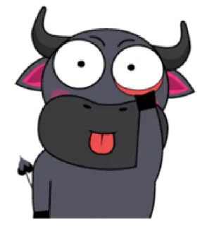 😜 Hoạt hình, Động vật, Bò đực, Ngón giữa, Cử chỉ, Xúc phạm telegram sticker