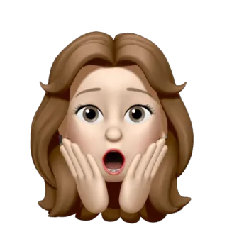 🐻 Emoji, Cartone animato, Donna, Scioccata, Sorpresa telegram sticker