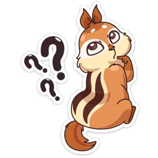 ❓ chipmunk, fragezeichen, süß, tier, nagetier, denkend telegram sticker