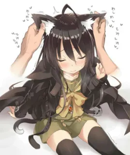 😽 Anime, Garota gato, Orelhas, Fofo, Mangá, Personagem, Kawaii telegram sticker