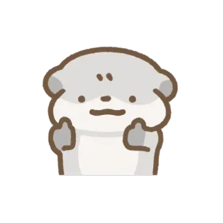 👍 loutre, animal, dessin animé, autocollant, mignon, geste whatsapp sticker