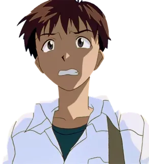 😖 Shinji Ikari Neon Genesis Evangelion Anime, Nerveux/Nerveuse, Adolescent, Evangelion telegram sticker
