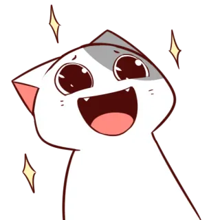 🤩 gato, fofo, animal, feliz, kawaii, adesivo, desenho animado, animado telegram sticker