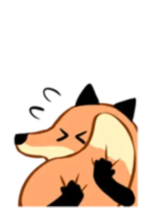 😣 狐狸, 动物, 卡通, 贴纸, 手势, 搞笑 telegram sticker