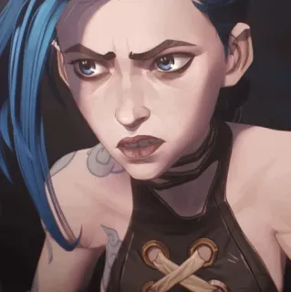 ✖ Jinx Arcane Jinx, Arcane, League of Legends, Cartone animato, Videogioco, Personaggio telegram sticker