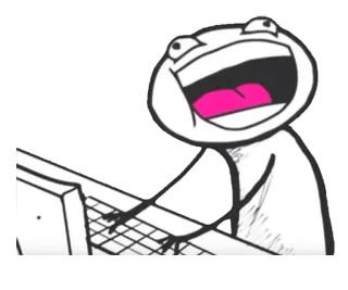 🤪 Meme, Internet, Đánh máy, Máy tính, Cười, Người que whatsapp sticker