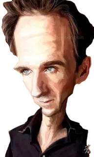👀 Ralph Fiennes карикатура, портрет, актер, знаменитость telegram sticker