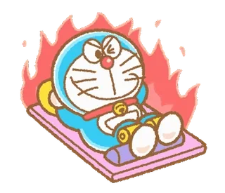 🥇 Doraemon ドラえもん, アニメ, 猫, 青, 火, 面白い, 漫画 telegram sticker