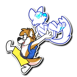 ↖️ yd Furry, Antropomórfico, Perro, Dibujos animados, Animal, Lindo telegram sticker