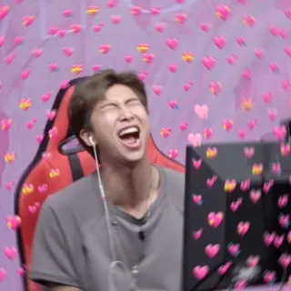 💗 RM K-Pop, BTS, RM, Herzen, Liebe, Fanart telegram sticker