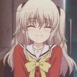 😊 Charlotte Anime, Ragazza, Charlotte, Carina, Sorriso, Uniforme scolastica telegram sticker