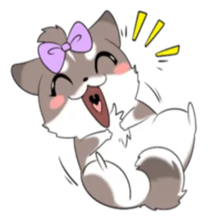 😂 cat, kitten, cute, happy, kawaii, pet, animal telegram sticker