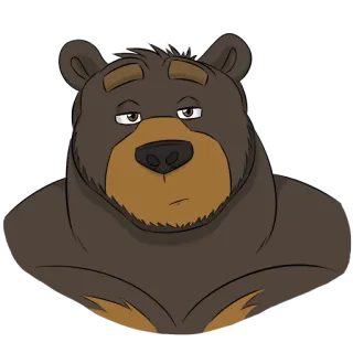 😐 медведь, животное, мультфильм, млекопитающее, дикая природа, милый whatsapp sticker
