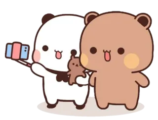 🧸 Bär, Panda, Süß, Selfie, Cartoon, Tiere whatsapp sticker