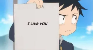 😰 I LIKE YOU Anime, Amore, Confessione, Romantico, Scolaro telegram sticker