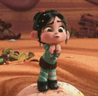💎 Vanellope von Schweetz Wreck-It Ralph Vanellope, Cartone animato, Personaggio, Disney, Carino, Dolce, Animazione telegram sticker