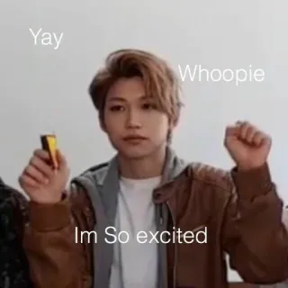 💰 Felix Yay Whoopie Im So excited kpop, stray kids, aufgeregt, juhu, juhu, glücklich whatsapp sticker