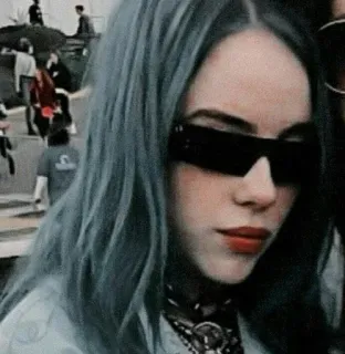 😎 Billie Eilish นักร้อง, นักดนตรี, คนดัง, ป๊อป, สไตล์ telegram sticker