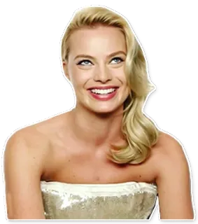😁 Margot Robbie actrice, blonde, portrait, célébrité whatsapp sticker