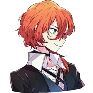 😊 Chuuya Nakahara Bungou Stray Dogs Anime, Charakter, Bungo Stray Dogs, Chuuya Nakahara, Manga, Porträt telegram sticker