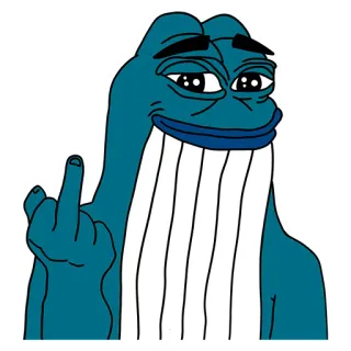 🖕 лягушка, средний палец, обидный, мем, мультфильм, персонаж whatsapp sticker