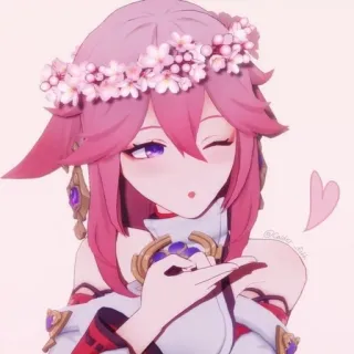 🌟 Yae Miko Genshin Impact Anime, Genshin Impact, Yae Miko, Nhân vật, Trò chơi điện tử whatsapp sticker