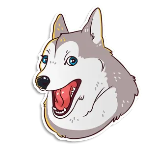 🥺 dog, husky, animal, pet, cartoon whatsapp sticker