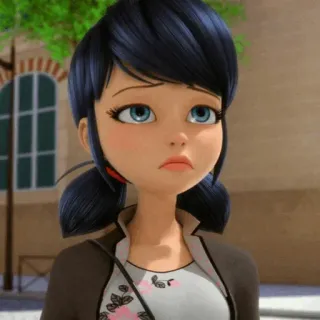 😒 Marinette Dupain-Cheng Miraculous: Tales of Ladybug & Cat Noir Marinette, Miraculous Ladybug, anime, sad, cartoon, cute whatsapp sticker