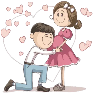 💑 семья, любовь, беременность, пара, сердечки telegram sticker