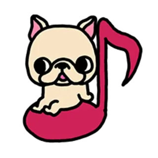 🐶 cane, nota musicale, animale domestico, carino, animale, cartone animato telegram sticker