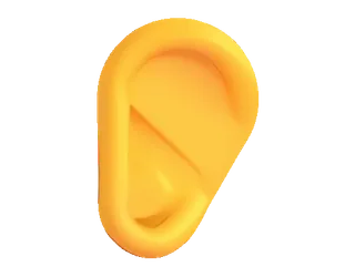 👂 telinga, bagian tubuh, mendengarkan, pendengaran telegram sticker