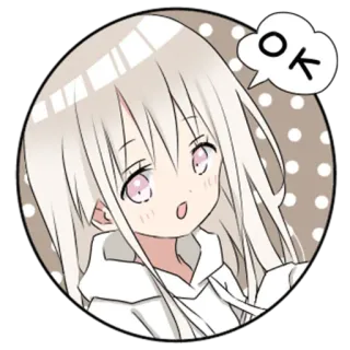 ⭕️ OK Аниме, Манга, Ок, Девушка, Стикер telegram sticker